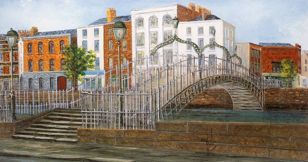 FOUR COURT'S, HA'PENNY BRIDGE and THE GRAND CANAL AT RANELAGH, 1994 [SET OF THREE] by Brendan Hayes sold for 95 at Whyte's Auctions