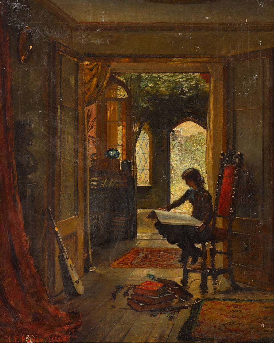 GIRL READING, 1883 by Joseph Poole Addey (1852-1922) at Whyte's Auctions