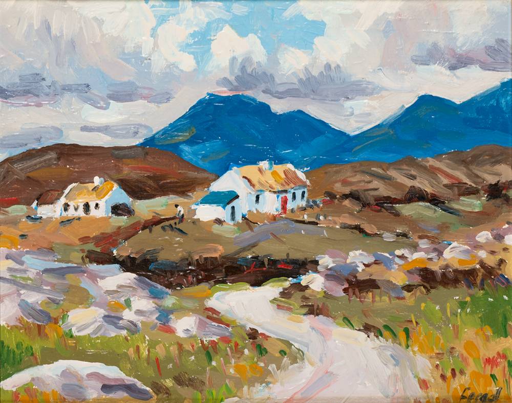 COTTAGES, WEST OF IRELAND by Fergal Flanagan (b.1948) at Whyte's Auctions