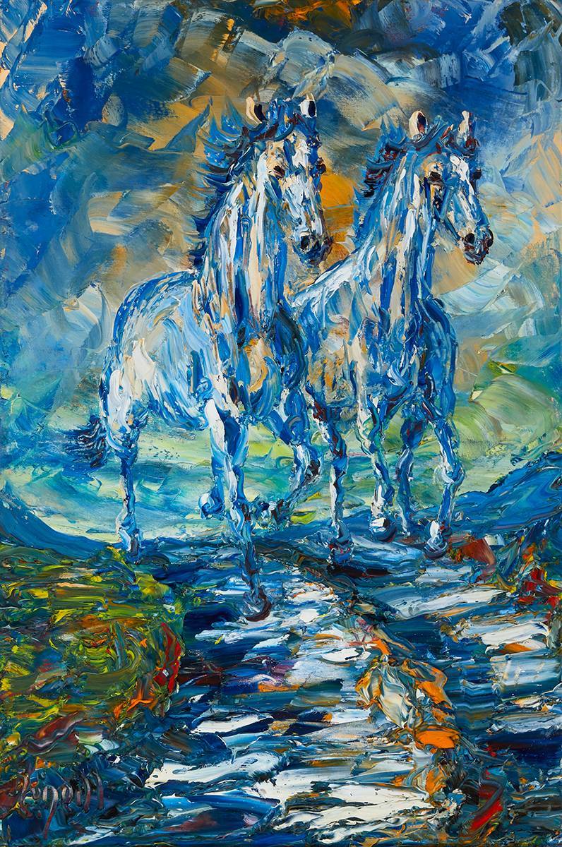 TWO HORSES by Liam O'Neill sold for €35,000 at Whyte's Auctions