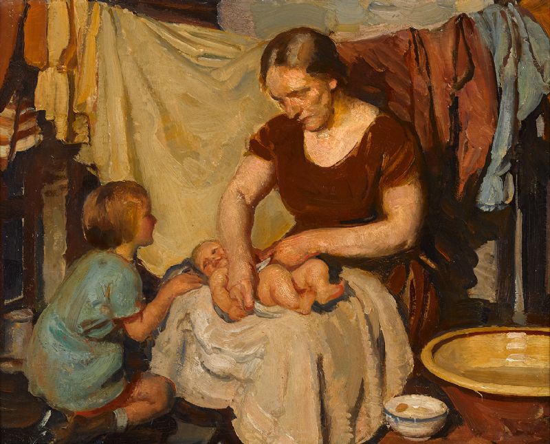 BATHING BABY by Sen O'Sullivan sold for 3,400 at Whyte's Auctions