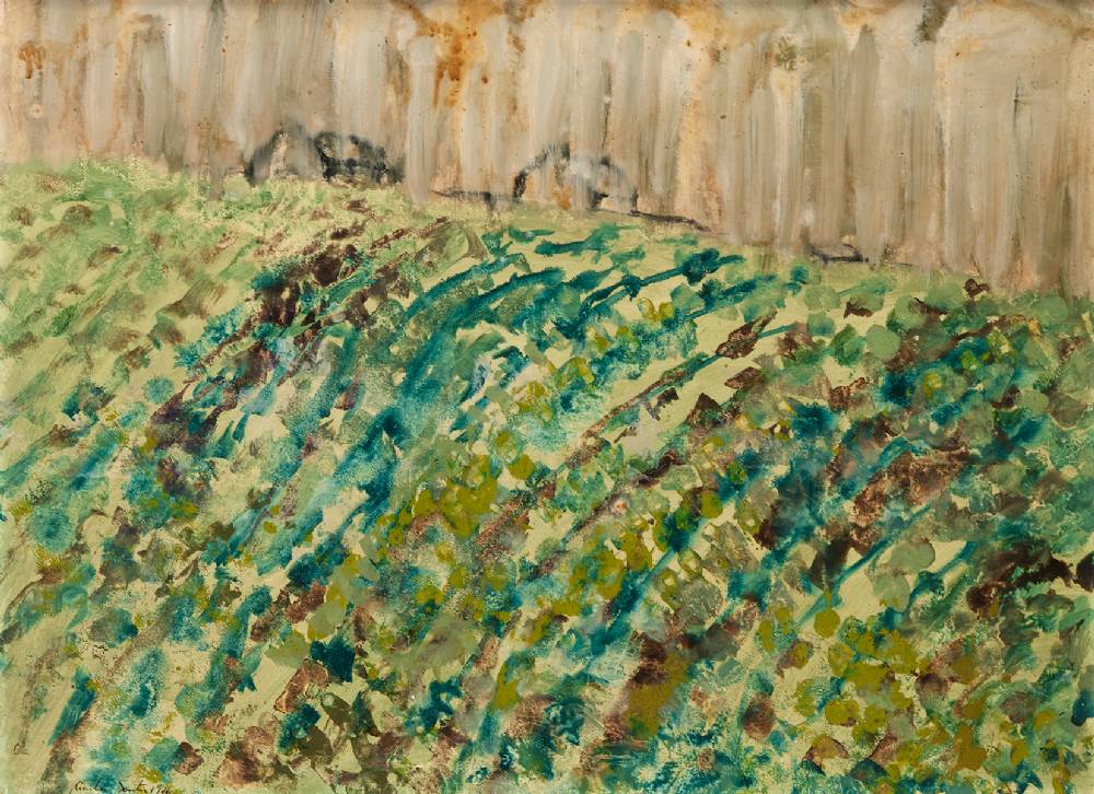 PELTING RAIN NEAR ASHFORD, COUNTY WICKLOW, 1966 by Camille Souter HRHA (1929-2023) at Whyte's Auctions