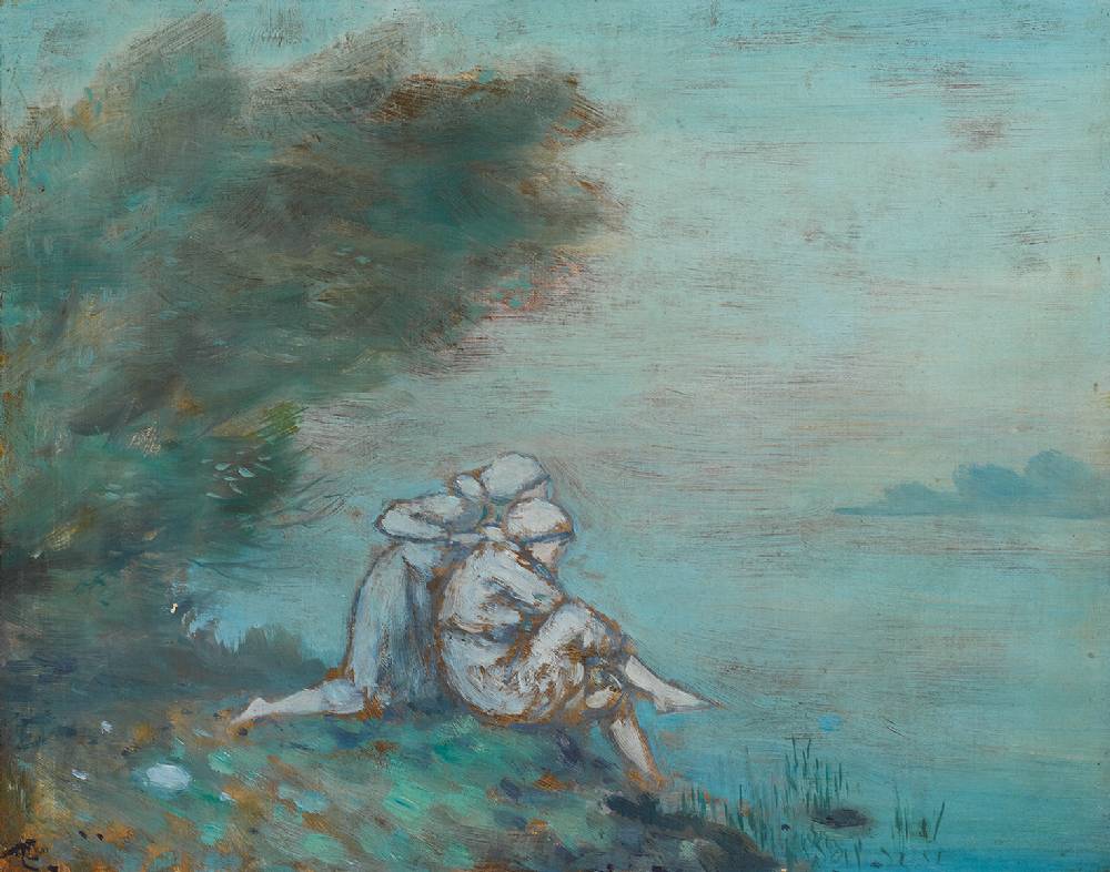 FIGURES BY THE SHORE by George Russell ('') sold for 4,800 at Whyte's Auctions