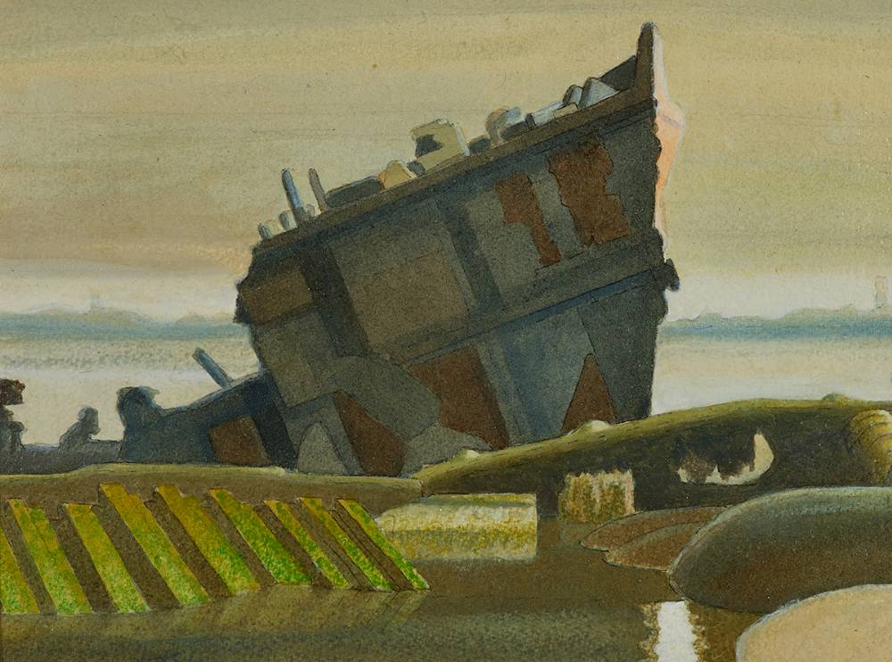 SHIPWRECK AT BOYNE ENTRANCE by William Carron ARHA (1930-2017) at Whyte's Auctions