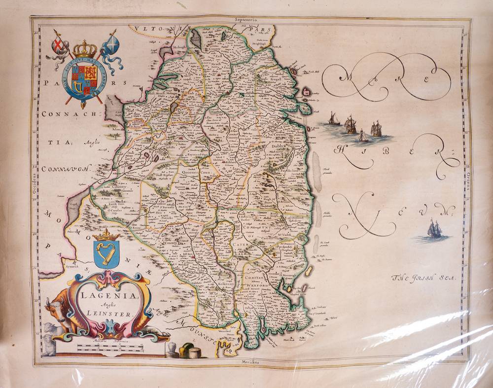17th Century map of Leinster by Joan Blaeu (1596-1673). at Whyte's Auctions