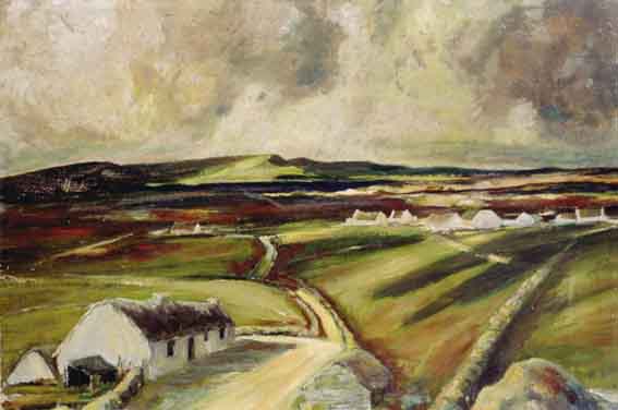 LANDSCAPE WITH COTTAGES by Daniel O'Neill (1920-1974) at Whyte's Auctions