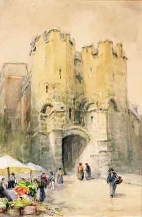 MEDIEVAL GATE TOWER, FRANCE by William Bingham McGuinness RHA (1849-1928) at Whyte's Auctions
