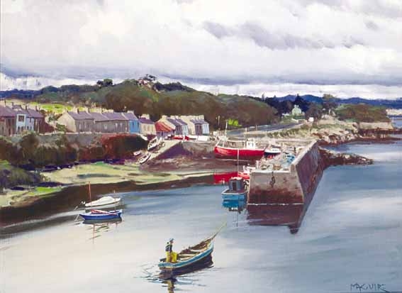 HARBOUR AFTERNOON (ROUNDSTONE, CONNEMARA) by Cecil Maguire sold for 9,500 at Whyte's Auctions