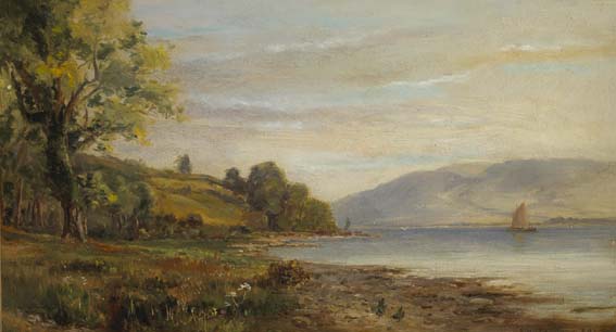 SAILING BOAT ON CARLINGFORD LOUGH by Alexander Williams RHA (1846-1930) at Whyte's Auctions