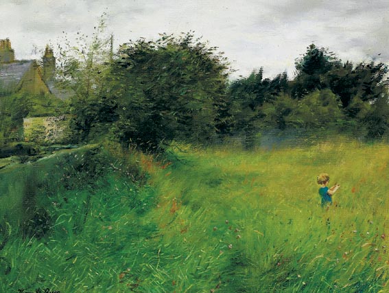 THE BACK FIELD WITH JOHNNY by Thomas Ryan PPRHA (1929-2021) at Whyte's Auctions