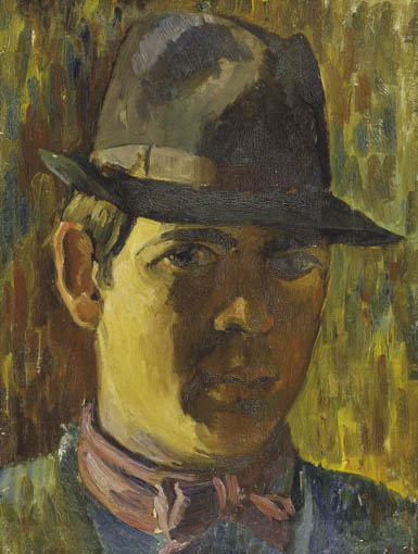 SELF PORTRAIT AS A YOUNG MAN by Basil Blackshaw HRHA RUA (1932-2016) at Whyte's Auctions