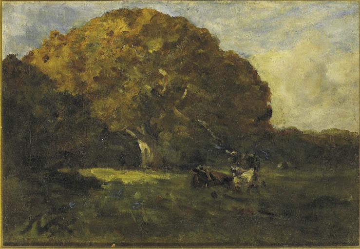 CATTLE GRAZING by Nathaniel Hone RHA (1831-1917) at Whyte's Auctions