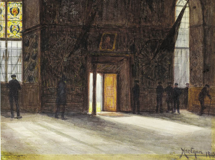 PENSIONERS IN THE ROYAL HOSPITAL, KILMAINHAM by Darius Joseph MacEgan (1856-1939) at Whyte's Auctions