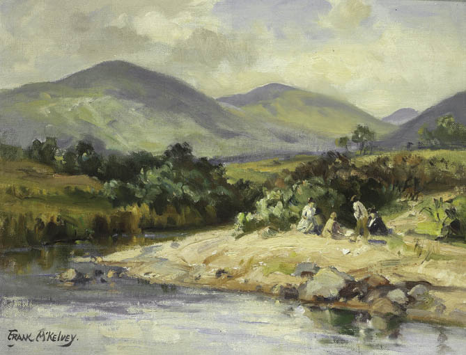 RIVER IN THE MOURNES - HILLTOWN TO KILKEEL by Frank McKelvey RHA RUA (1895-1974) at Whyte's Auctions