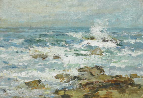 ROCKS AND SURF by Nathaniel Hone RHA (1831-1917) at Whyte's Auctions