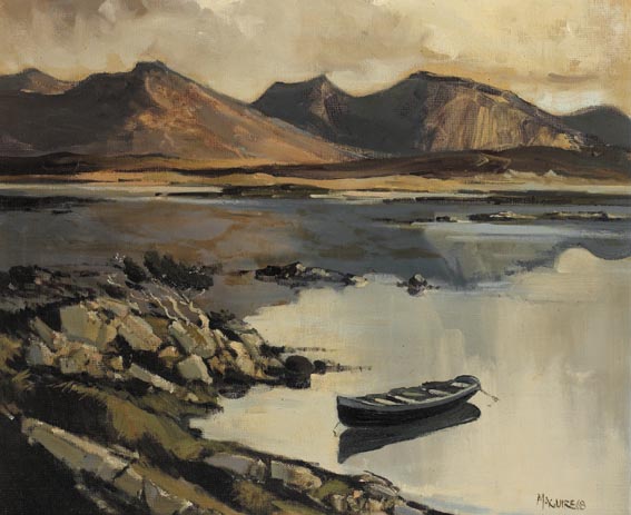 TWELVE PINS NEAR LETTERDYFE, CONNEMARA by Cecil Maguire sold for 7,000 at Whyte's Auctions