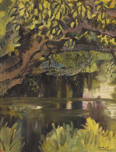 POOL REFLECTIONS (TREES OVERHANGING A RIVER) by Gladys Maccabe sold for 4,000 at Whyte's Auctions