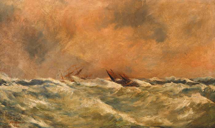 FISHING VESSELLS IN A HIGH SEA, 1878 by Joseph Fitzgerald (fl.1878-1894) at Whyte's Auctions