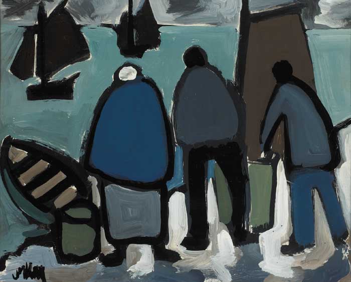 FISHERFOLK AT A HARBOUR by Markey Robinson sold for 5,800 at Whyte's Auctions