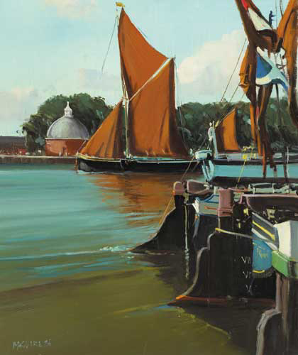 MEETING OF THAMES SAILING BARGES, AUGUST 1986 by Cecil Maguire RHA RUA (1930-2020) at Whyte's Auctions