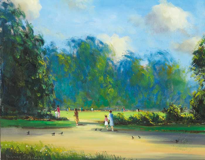 SUNNY MORNING IN THE PARK, ORMEAU PARK by Norman J. McCaig (1929-2001) at Whyte's Auctions