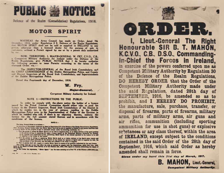 1917(31 March). Order prohibiting the manufacture, sale, transfer or disposal of firearms in Ireland at Whyte's Auctions