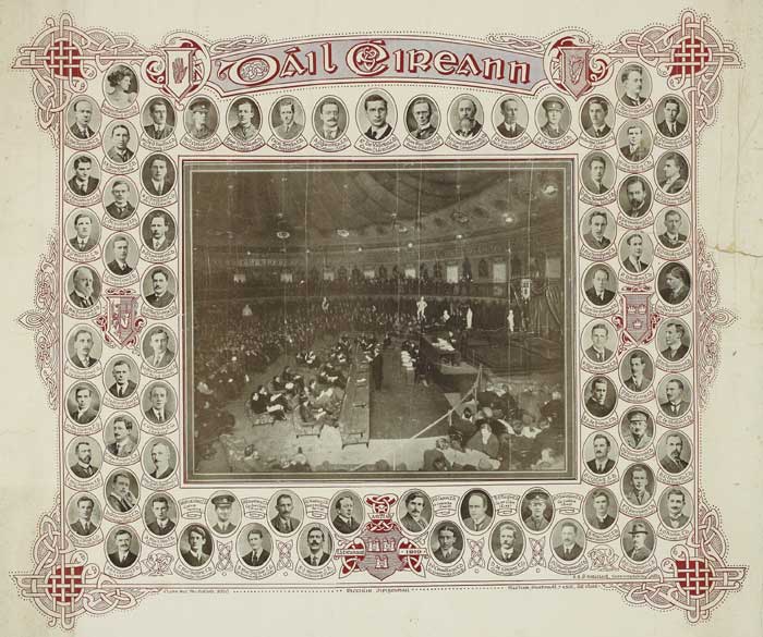 1919. Dil ireann poster print with photographs of all of its members at Whyte's Auctions