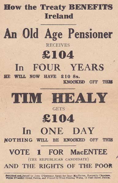 1924 (March) Co. Dublin Bye-Election Sen McEntee handbills at Whyte's Auctions