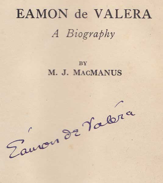M.J. MacManus Eamon De Valera, A Biography" at Whyte's Auctions
