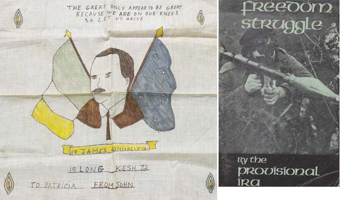 1972 Long Kesh Prisoner Art. A painted handkerchief showing James Connolly at Whyte's Auctions
