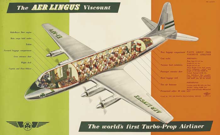 1954 Aer Lingus Viscount Poster at Whyte's Auctions