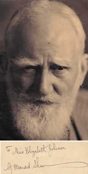 George Bernard Shaw (1856-1950) signed photograph at Whyte's Auctions