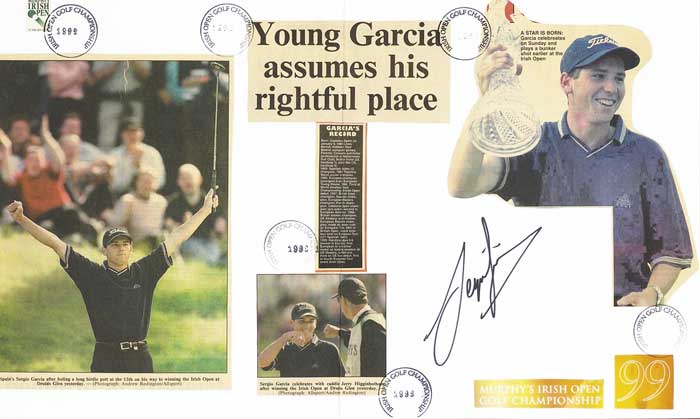 1999 Irish Open Golf Championship Montage with Winner Sergio Garcia autograph at Whyte's Auctions