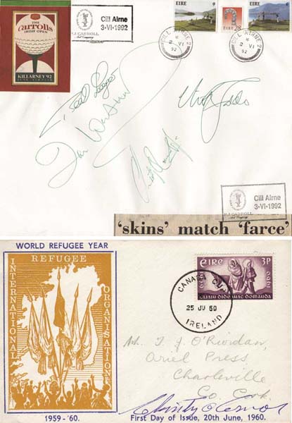 1960-2006 An Important Collection of Stamps, Postcards, Postmarks of Irish Golf Tournaments with Autographs of Some of the Worlds Greatest Golfers over the past few decades" at Whyte's Auctions
