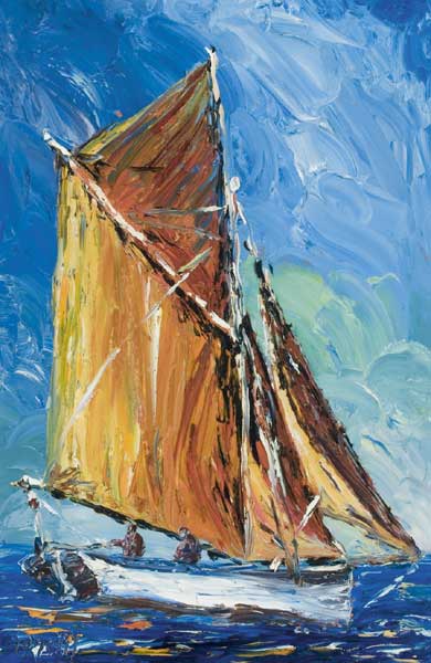 HOOKER OFF THE DINGLE PENNINSULA by Liam O'Neill (b.1954) at Whyte's Auctions