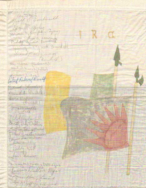 1970s IRA Prisoners in Port Laois decorated cloth with signatures. at Whyte's Auctions