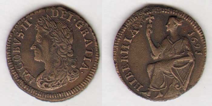 James II. Limerick Halfpenny & Farthing1691. 1691 at Whyte's Auctions