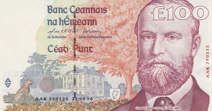 Central Bank of Ireland. "Parnell" One Hundred Pound Note, 22.08.96. A Sequentially numbered pair. at Whyte's Auctions