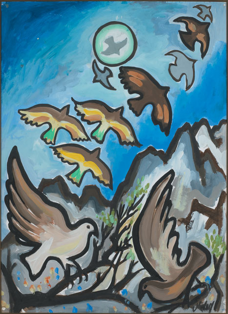 BIRDS IN A LANDSCAPE by Markey Robinson sold for 3,600 at Whyte's Auctions
