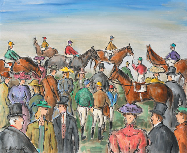 ASCOT RACES by Gladys Maccabe sold for 4,400 at Whyte's Auctions