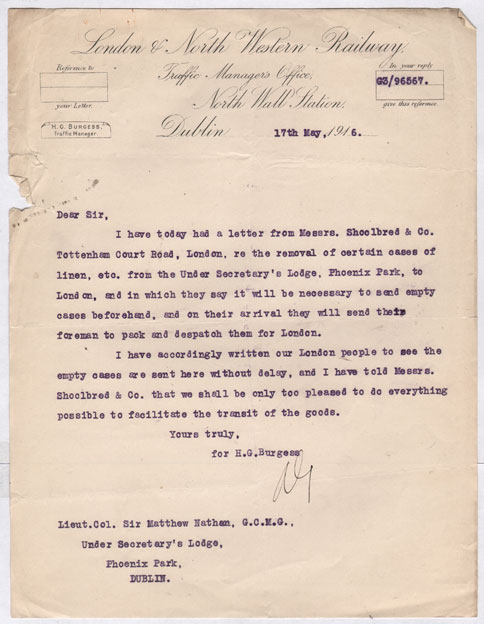 1914-16: Sir Matthew Nathan Under-Secretary for Ireland during the 1916 Rebellion personal papers at Whyte's Auctions