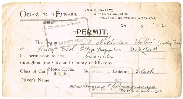 1916-22: Rising, War of Independence and Civil War permits collection at Whyte's Auctions
