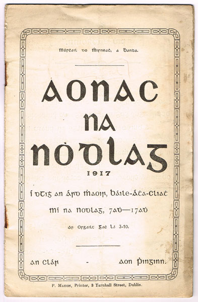 1917: Aonach na Nollag festival pamphlet at Whyte's Auctions