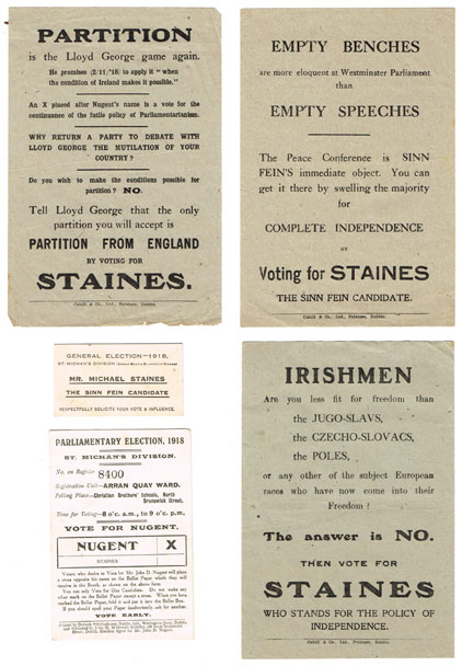 1918: Michael Staines General Election ephemera at Whyte's Auctions