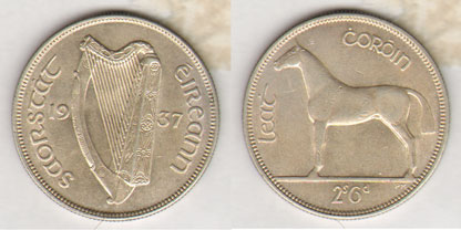 Irish Free State. Halfcrown. 1937 at Whyte's Auctions