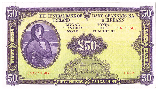 Central Bank Lady Lavery Fifty Pounds at Whyte's Auctions