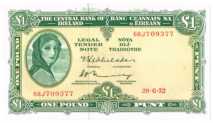 Central Bank Lady Lavery One Pound at Whyte's Auctions