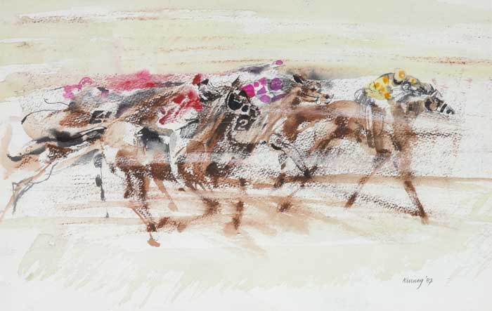 RACING, 1987 by Desmond Kinney (1934-2014) at Whyte's Auctions