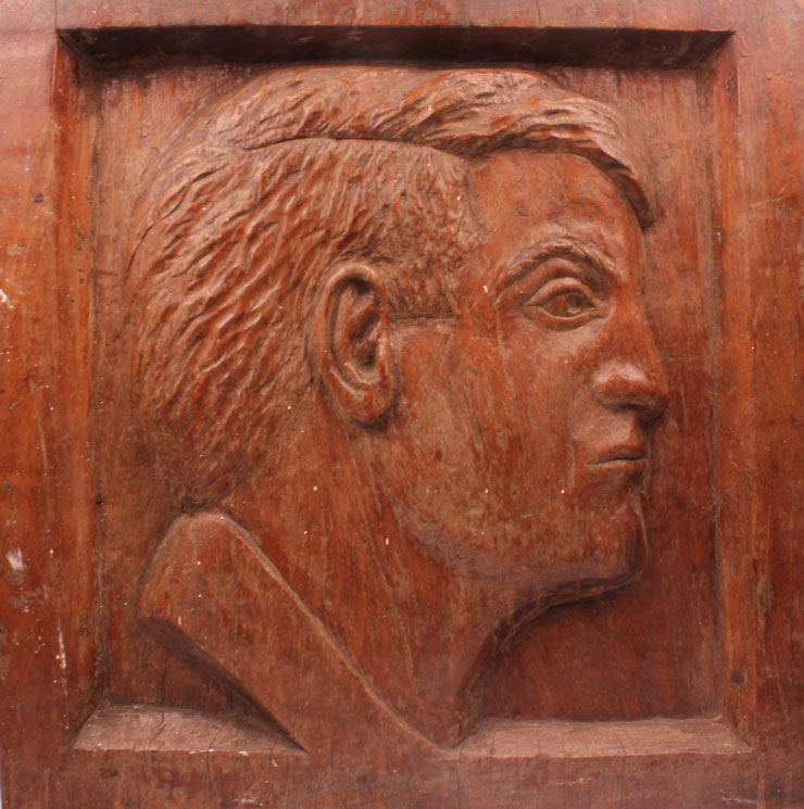 circa 1922: Michael Collins carved wooden portrait plaque at Whyte's Auctions
