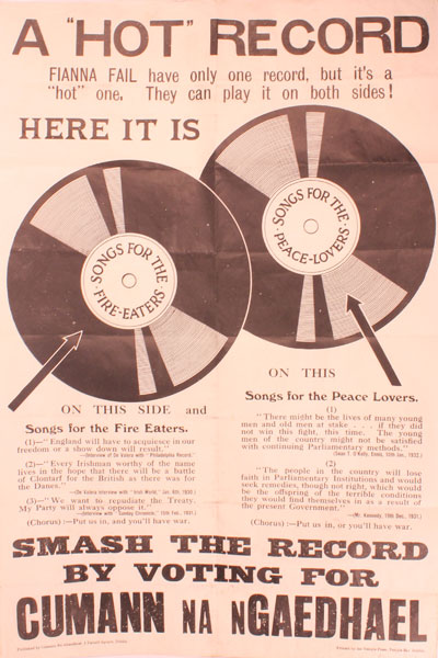 1932: General Election Cumann na nGaedhael "A Hot Record" poster at Whyte's Auctions